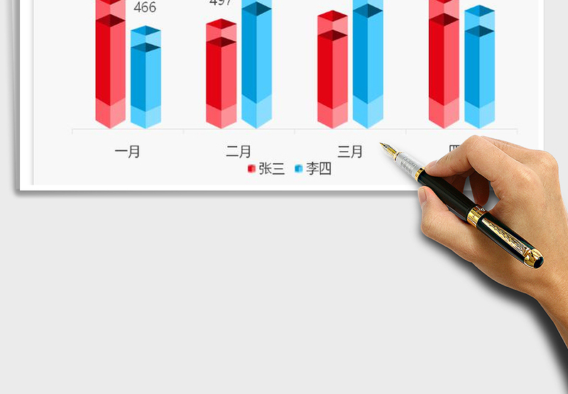 2024年红蓝立柱柱状图