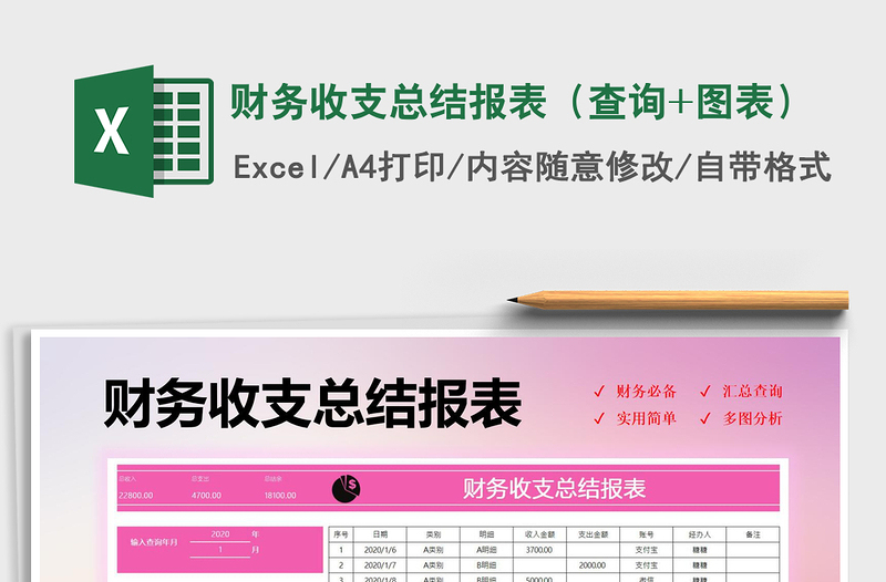 2025年财务收支总结报表（查询+图表）