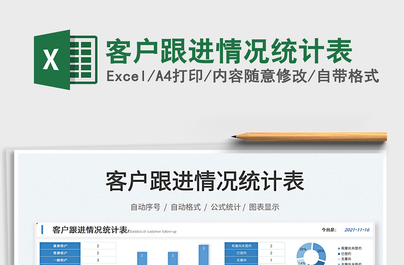 2025客户跟进情况统计表免费下载