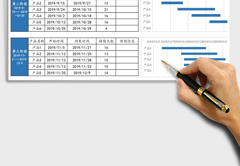 电商促销排期表甘特图