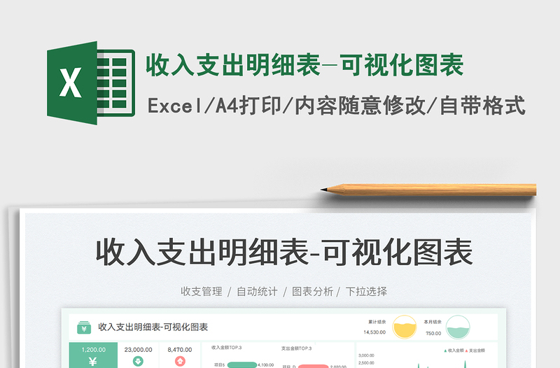 2025收入支出明细表-可视化图表免费下载