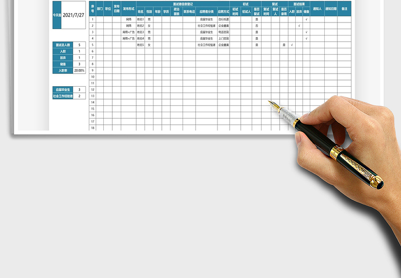 2025应聘人员登记表免费下载