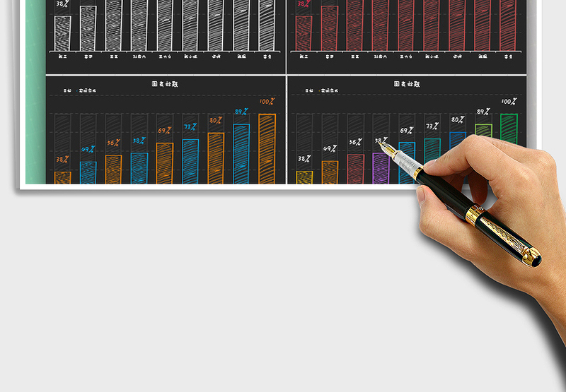 2025年手绘校园风柱形图表模板
