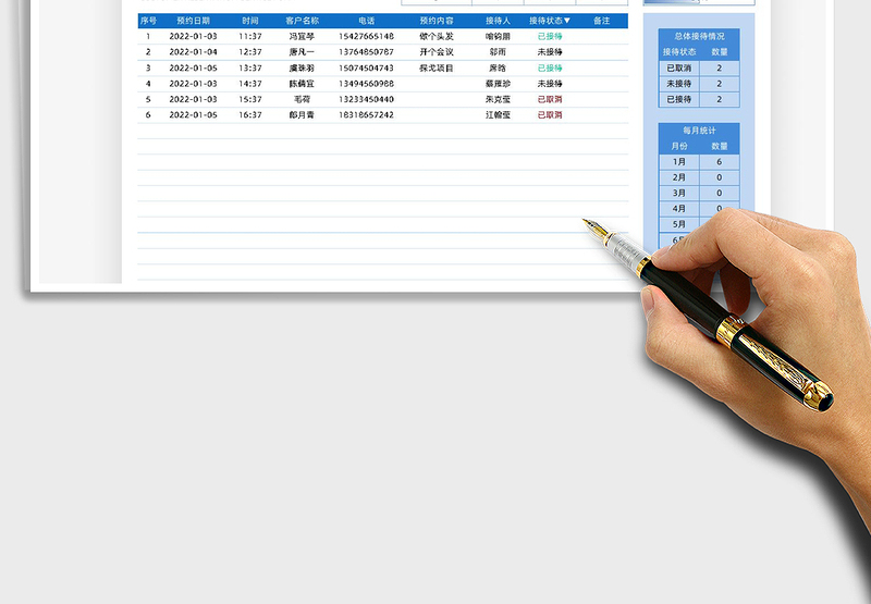 2025顾客预约服务表免费下载