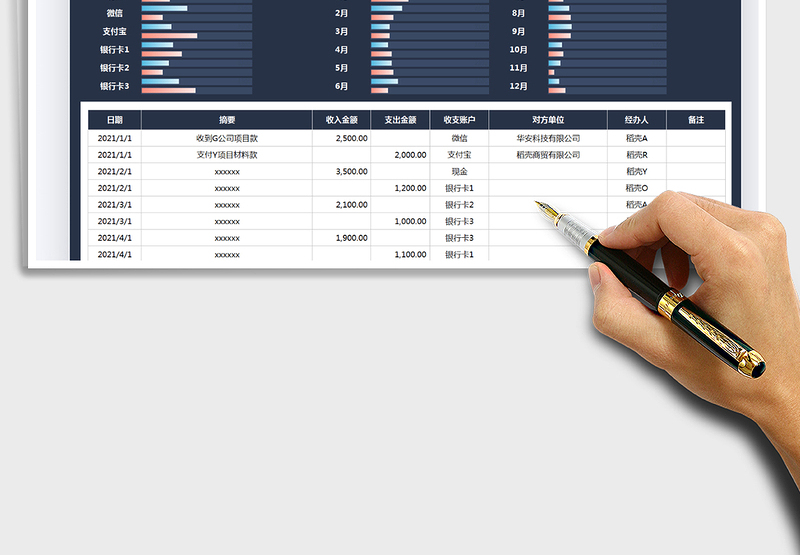 2025财务报表-收入支出登记表免费下载
