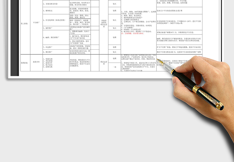 2024年新媒体运营推广计划表模板