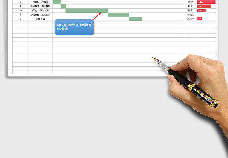 2025年每月计划进度表-甘特图快速显示