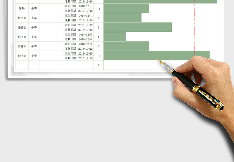2025年工作计划表-自动显示垂直线