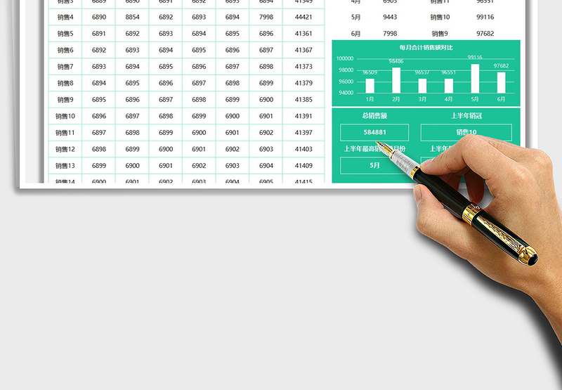 2025销售上半年业绩表免费下载