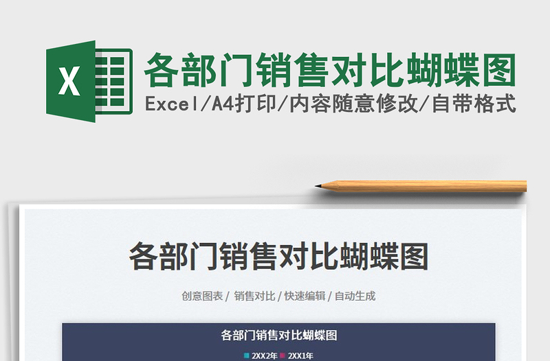 2025各部门销售对比蝴蝶图