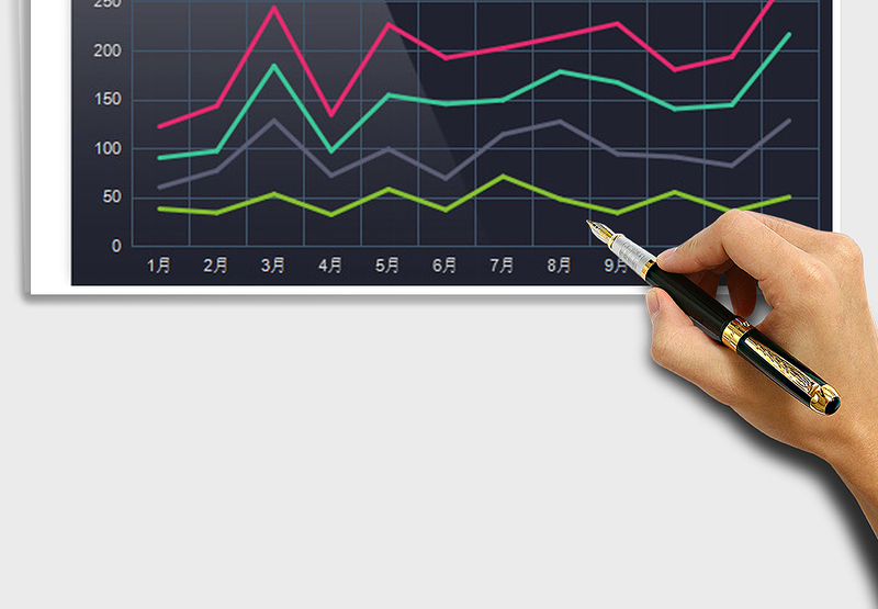 2025年科技光感彩色多系列堆积折线图表免费下载