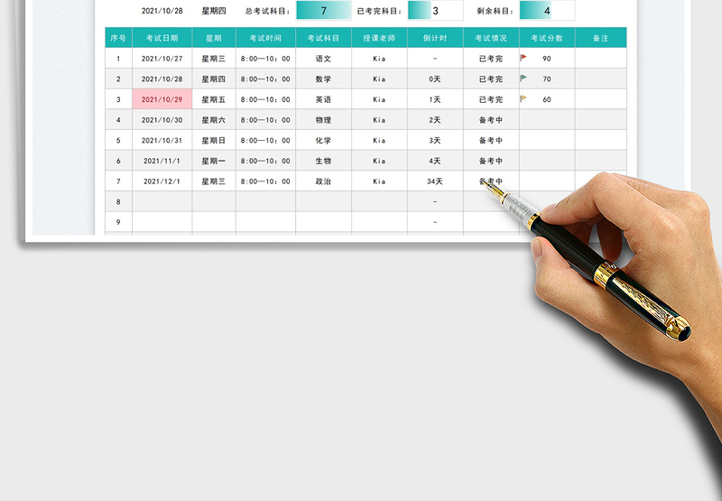 2025考试信息汇总表免费下载