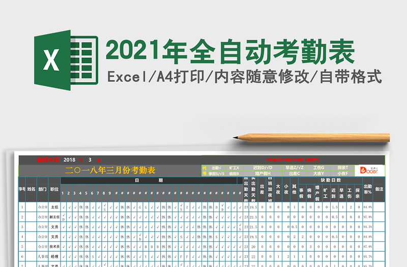 2025年全自动考勤表