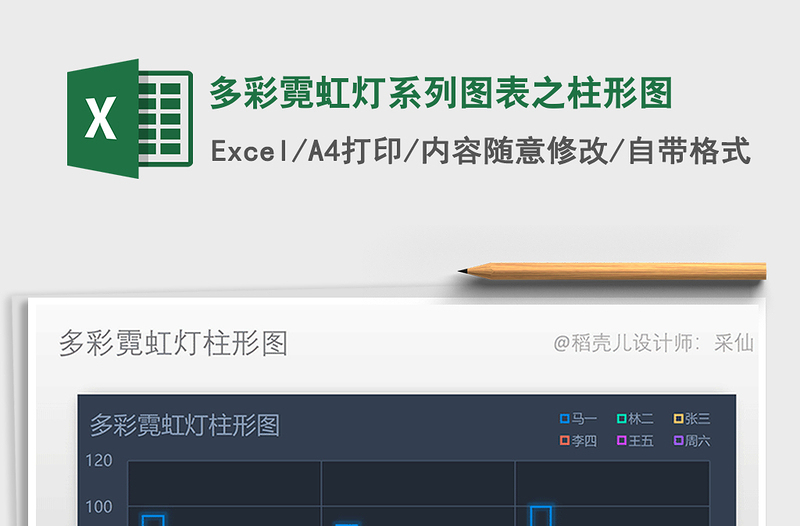 2025年多彩霓虹灯系列图表之柱形图