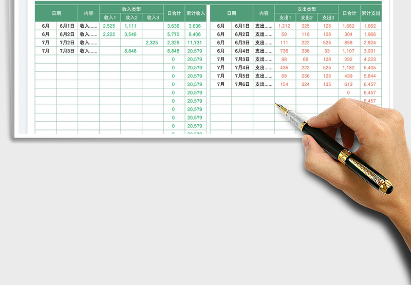 2025财务收支记账表免费下载