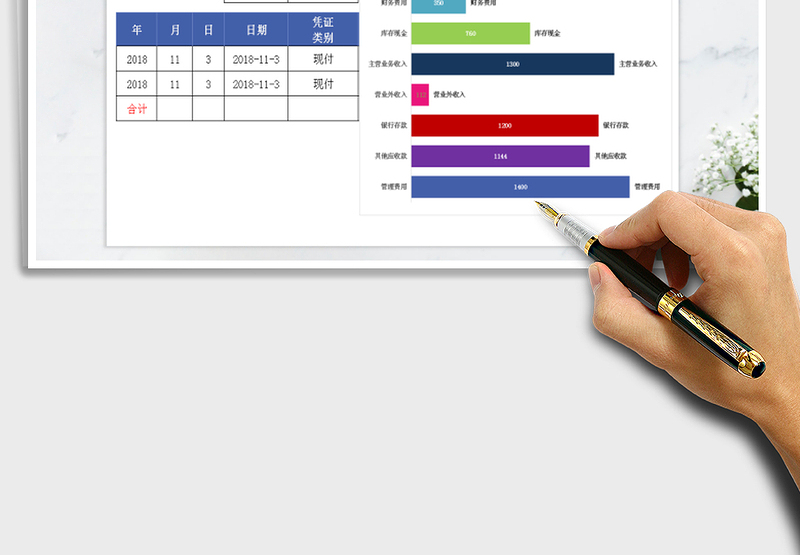 2025年现金日记账-收支表-精美图表