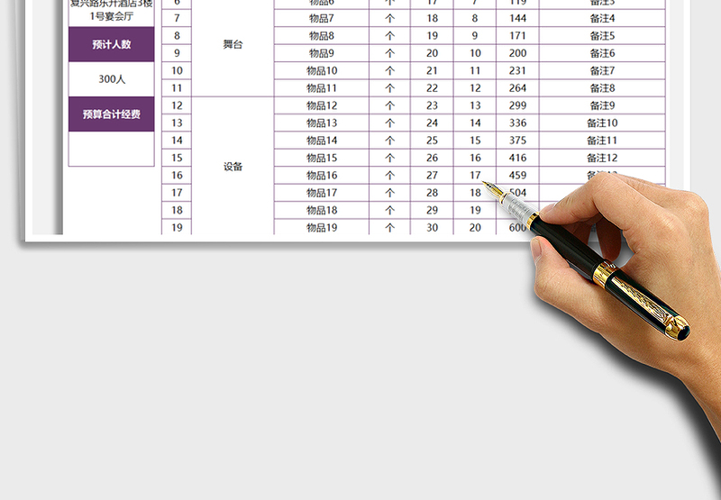 2025年元旦活动经费预算表
