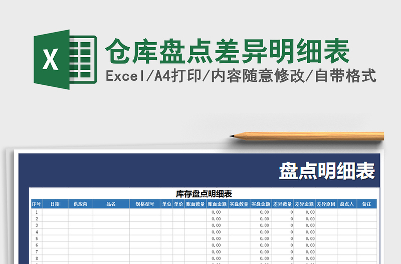 2025年仓库盘点差异明细表