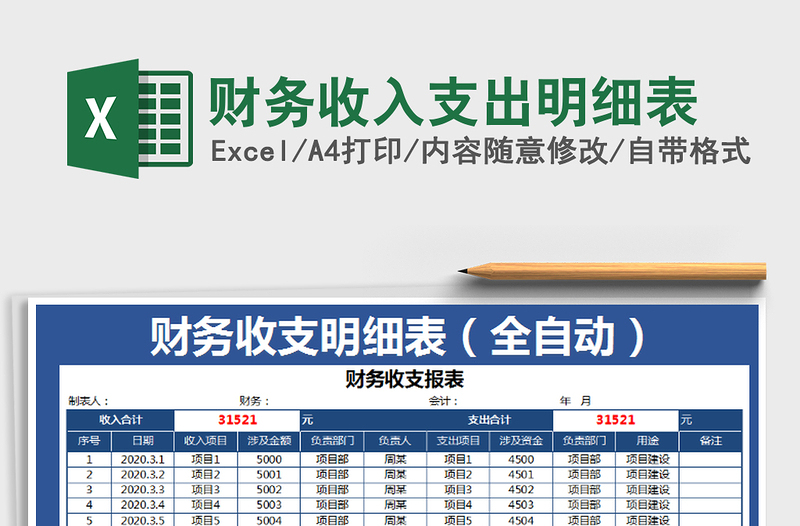 2025年财务收入支出明细表