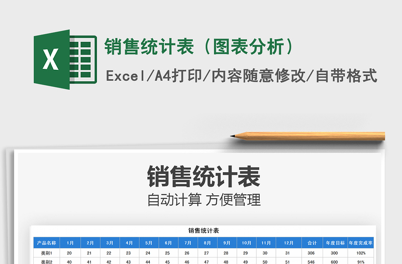 2025销售统计表（图表分析）免费下载