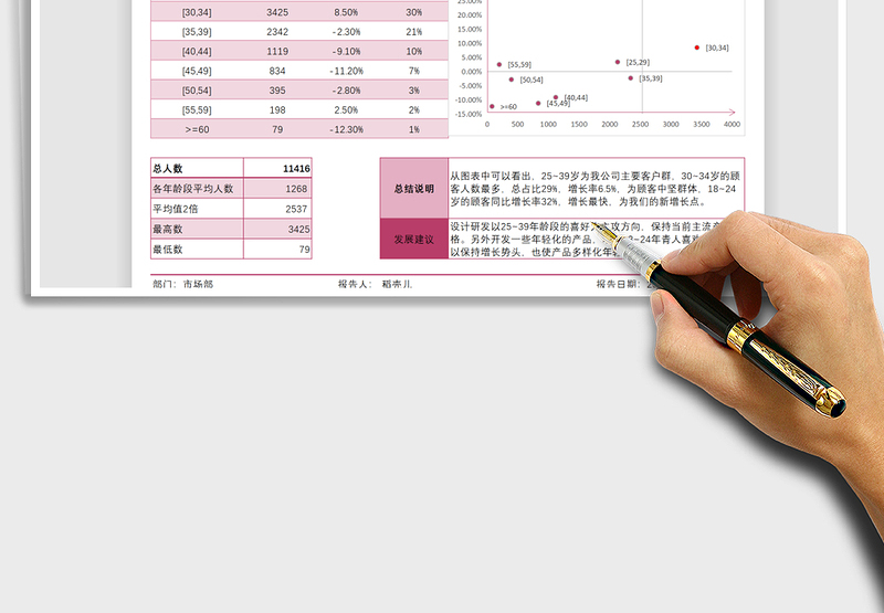 2025顾客年龄分析及发展建议报告波士顿矩阵图免费下载