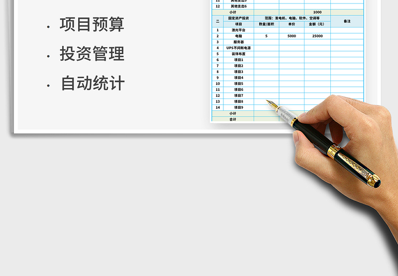 2024年项目投资预算表