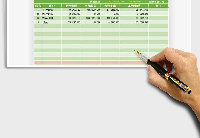 2025现金银行日报表免费下载