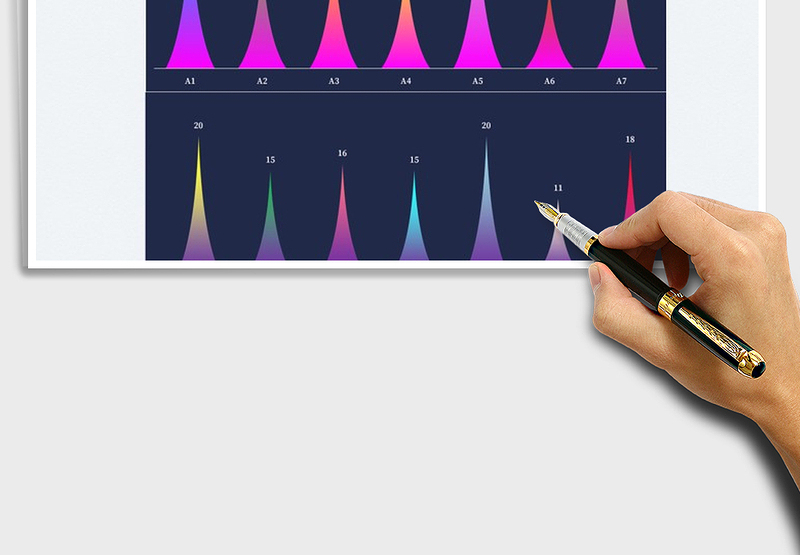 2025多彩峰形柱状图免费下载