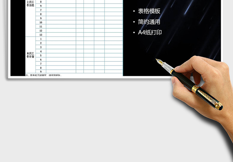 2025年月度工作总结计划表