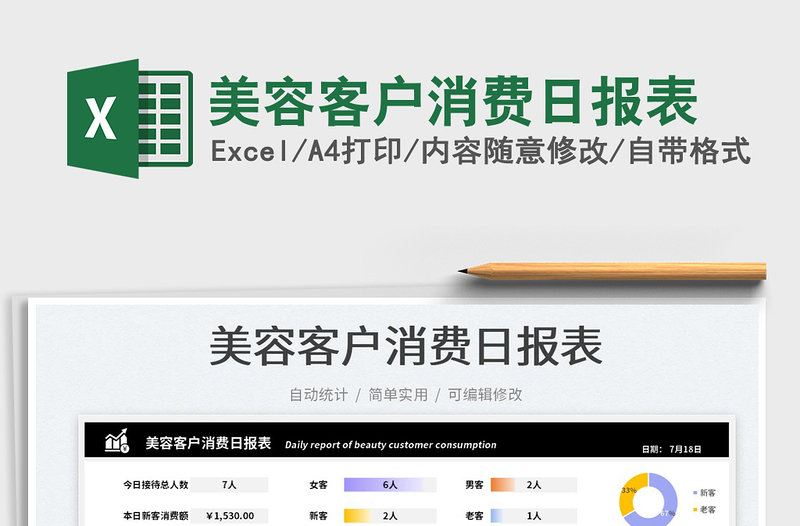2025美容客户消费日报表免费下载