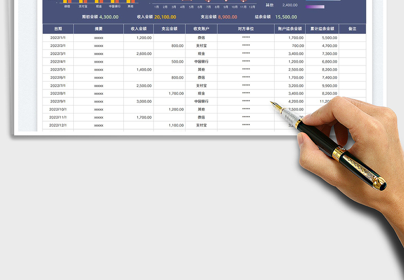 2025财务银行现金收支明细表免费下载