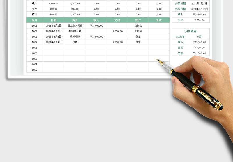 2025收支表明细表免费下载