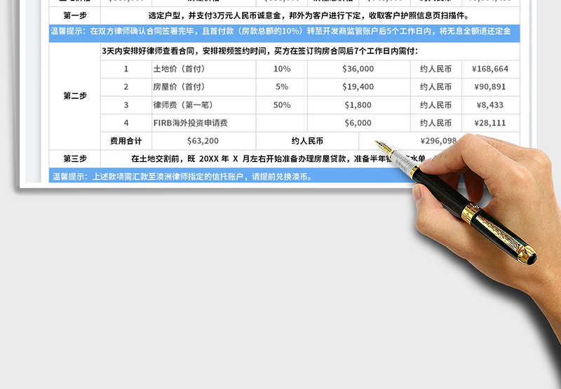 2025海外置业付款流程表免费下载