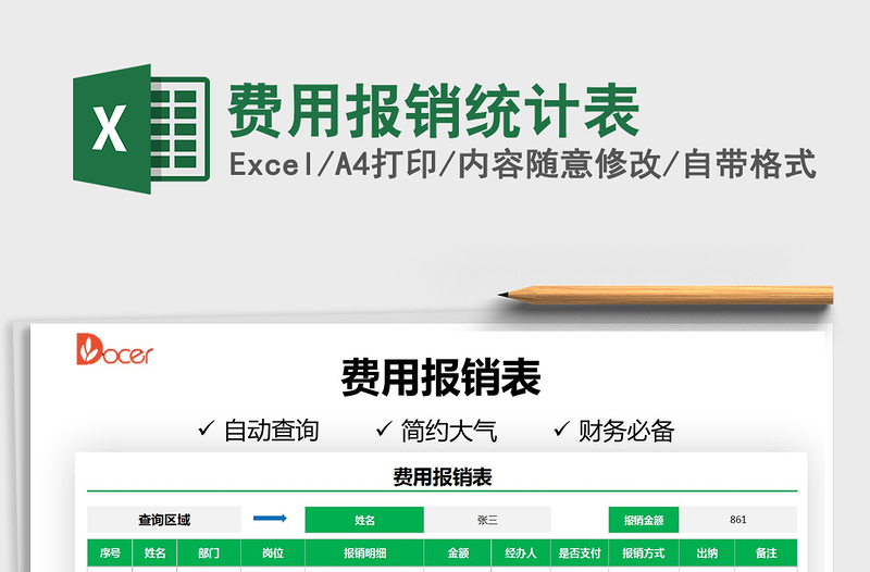 2025费用报销统计表免费下载