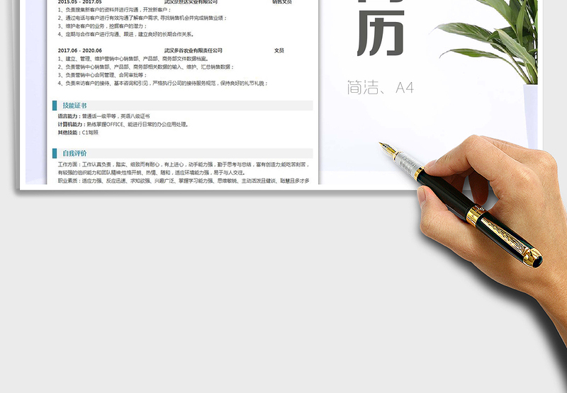 2025文员求职简历免费下载