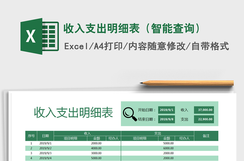 2025年收入支出明细表（智能查询）
