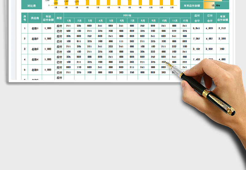 2025应付账款明细表-统计表-对比表