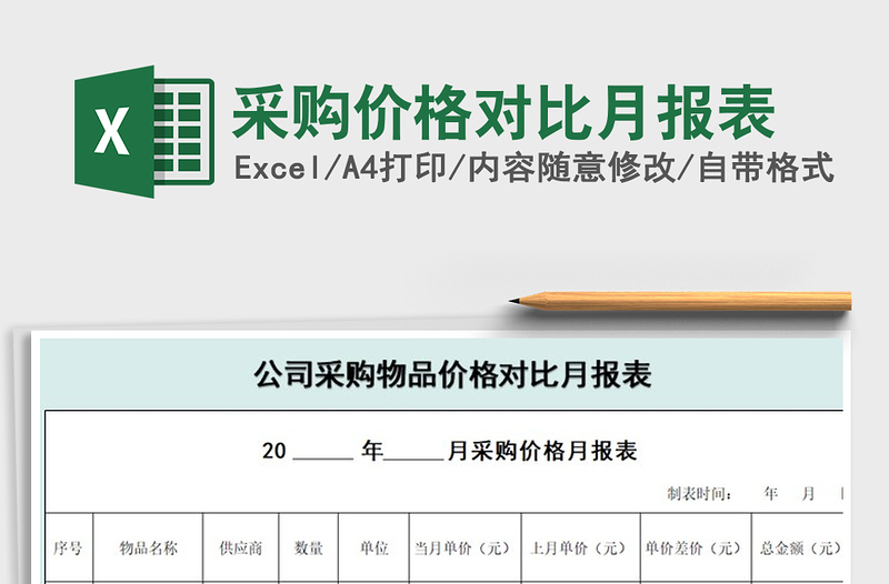 2025年采购价格对比月报表