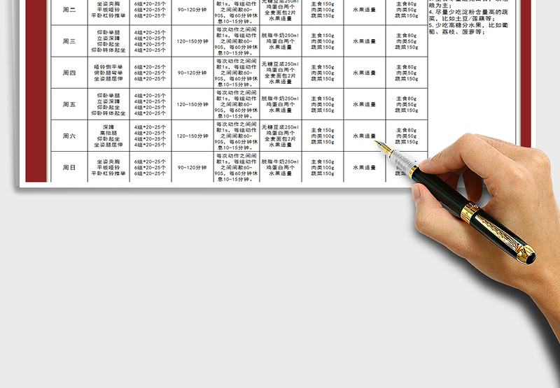 2025年燃脂锻炼周计划