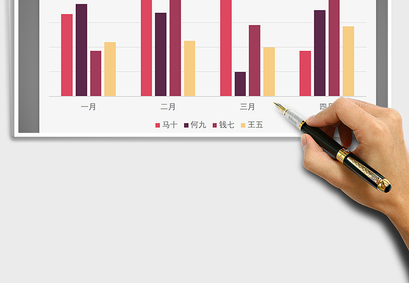 2025年赭红系列之柱形图免费下载