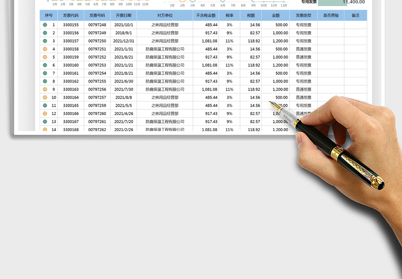 2025发票管理登记表免费下载