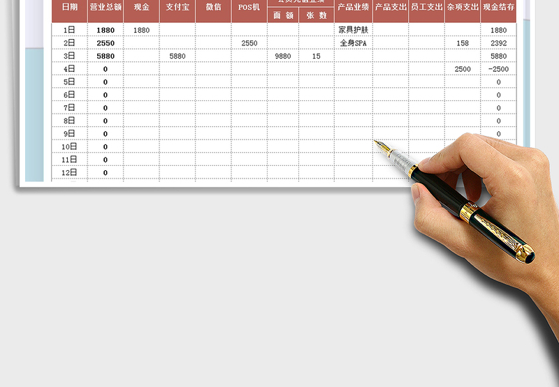 2025年每月现金账本