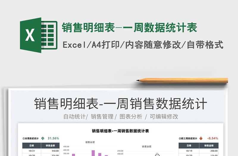 2025销售明细表-一周数据统计表免费下载