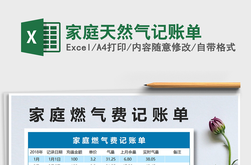 2025年家庭天然气记账单