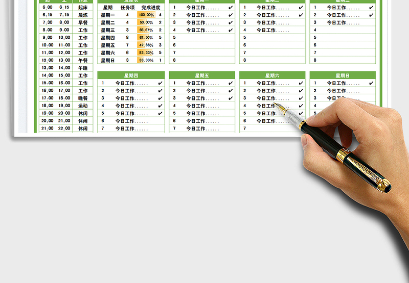 2025一周工作计划进度表