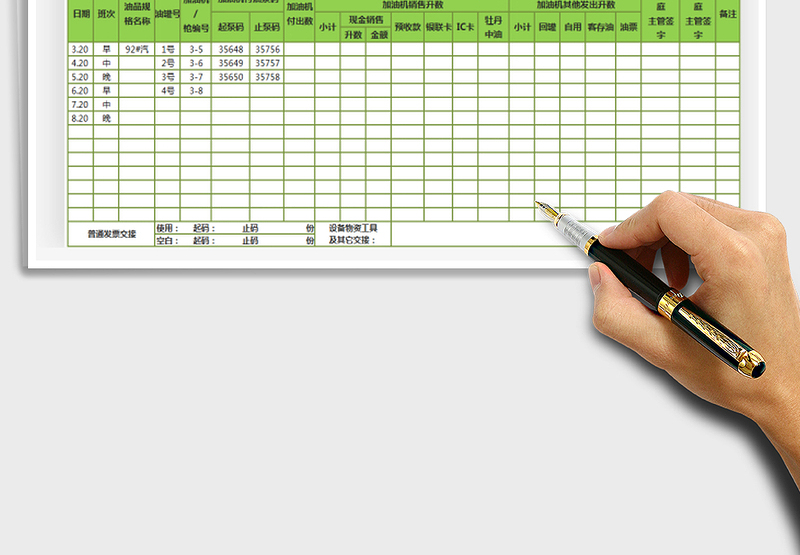 2025加油站交接班记录表免费下载