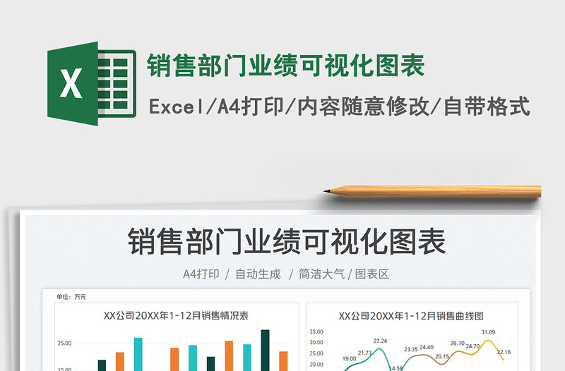 2024销售部门业绩可视化图表exce表格