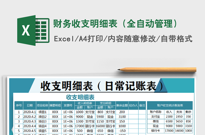 2025年财务收支明细表（全自动管理）