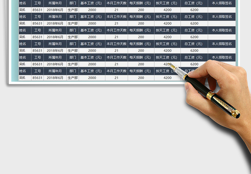 2025年工资条（按日结算）