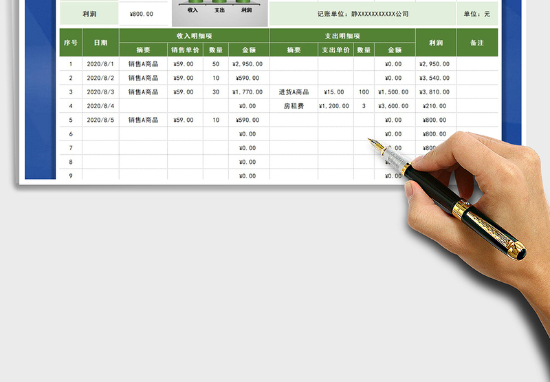 2025年收支利润明细表